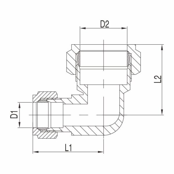 90 Degree Refrigeration Pipe Fittings Female Elbow Brass Connector