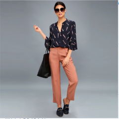 Guangzhou Ladies Clothing Three Quarter Tiered Sleeves Top