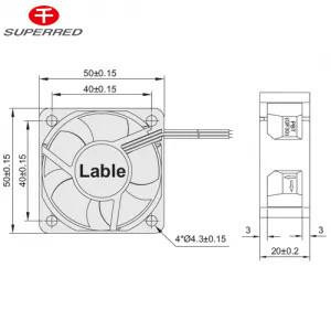 50x50x20 DC Cooling Fan Black Color For Electrical Fireplace / Oven / Wall Cooler