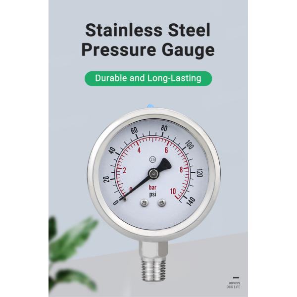 16bar 2.5-inch NPT1/4 Thread Connection 304ss Stainless Steel Pressure Gauges for Outlet