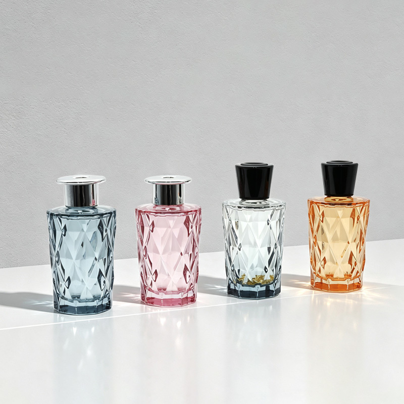 Empty Glass Aroma Diffuser Bottles 190ml Cylinder Reed Fragrance Home