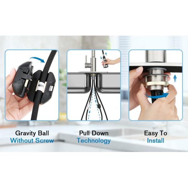 Brushed Nickel SUS304 Stainless Steel Faucet Sprayer For Kitchen Sink