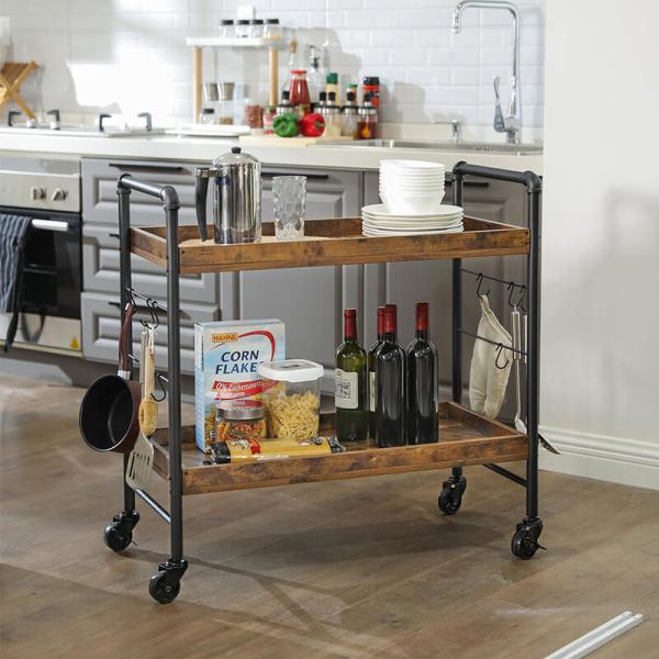 Bar Cart for Sale, Kitchen Trolley Cart, Industrial Rolling Cart, Trolley Cart with Shelves, ULRC85BX