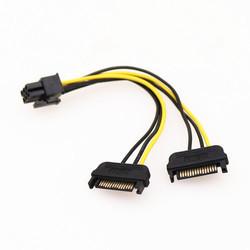 6Pin to 2 ST Cable Male to Female Hard Drive Power Cable  Video Card Power Adapter Cable for Connectors