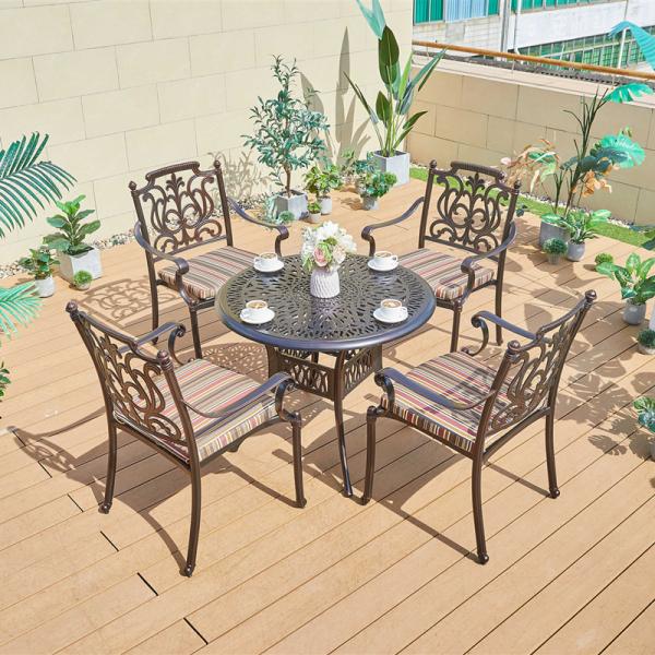 Cast Aluminum Table and Chairs Outdoor Patio Dining Set Garden Furniture Comfortable