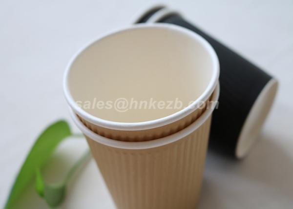 Disposable 8oz Ripple Paper Cups , Custom Takeaway Coffee Cups For Hot / Cold Baverage