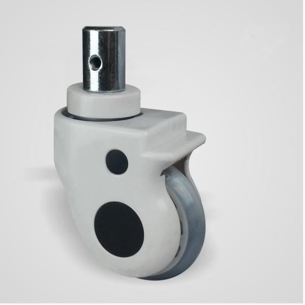 Flat Base Medical Casters Wheels , Twin Caster Wheels With Brakes