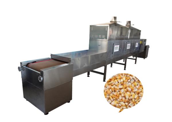 Easy Tunnel Structure Microwave Soybean Drying Sterilization Machine PLC Control