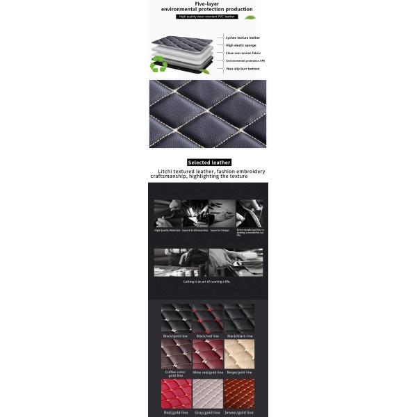19.69 Inches 6.17 Pounds Toyota Highlander Car Leather Mat For All Weather
