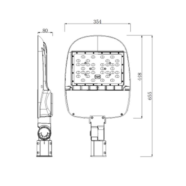 Luz de calle LED de alta potencia 150W 300W para proyecto de carretera en factor de potencia 0.95 2700-6500K