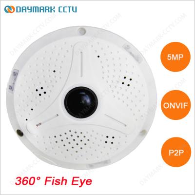 D-PTZ 360 degree fish-eye lens 5 megapixel ip camera with night vision