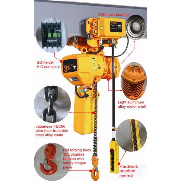 Harga Hoist Crane 2 Ton , Fast Speed Electric Chain Hoist With Limit Switch