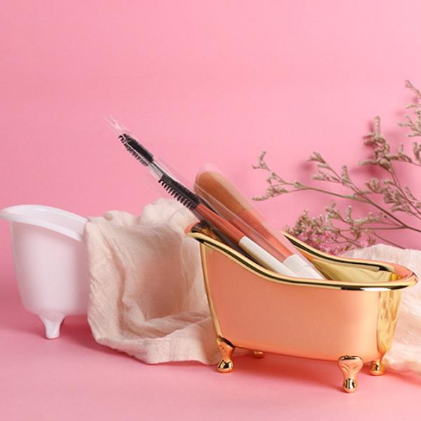 Cute Mini Plastic Bathtub Container , Portable Plastic Bathtub Shaped Bath Storage Container