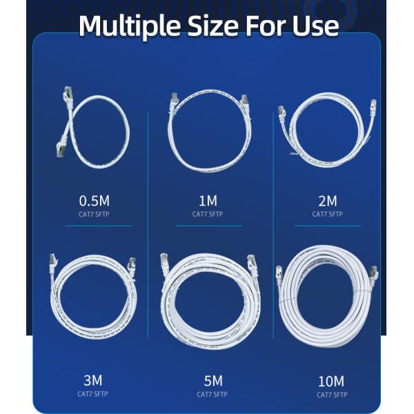 KICO Round CAT7 Sstp Patch Cord Cable CAT 7 Shielded Network Cables Lan Cable Network Cable