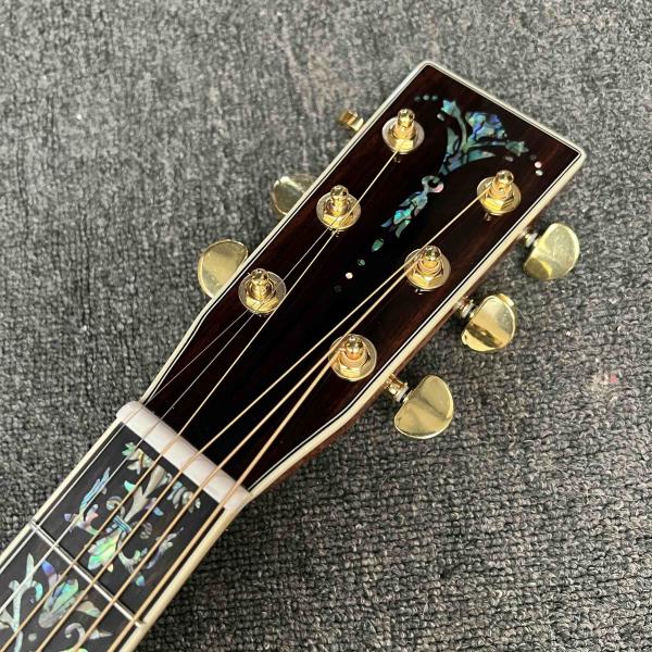 Left Handed D Body Solid Koa Top Acoustic Guitar with KOA Wood Back Side Abalone Binding Life Tree Inlay Deluxe KOA Guitar OEM