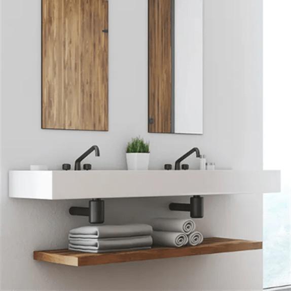 Raised Panel Plywood Vanity Bathroom Cabinet With Quartz Stone Vanity Top