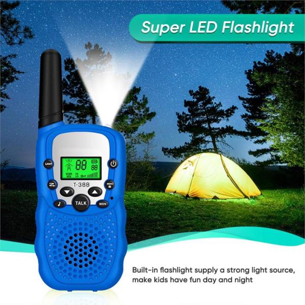 Pocket Radio Toy for Kids Long Range Transceiver Rechargeable 22 Channels Cartoon Design