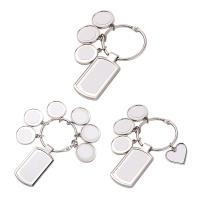 Custom Promotional Gift Keychain Blank Design Sublimation Charms Set Keychains With 3 Tags
