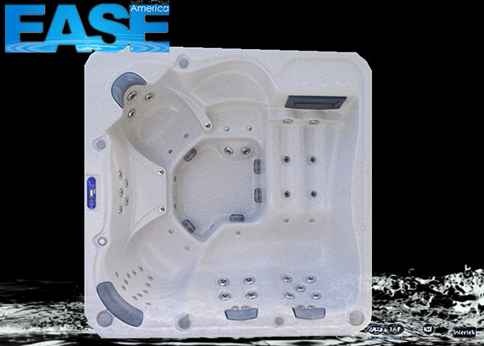 Square acrylic outdoor whirlpool massage bathtub with 6 seats and 1800L water capacity