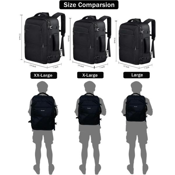 Black 40L Expandable Carry On Luggage Bag Flight Approved Outdoor Duffel Travel Bag