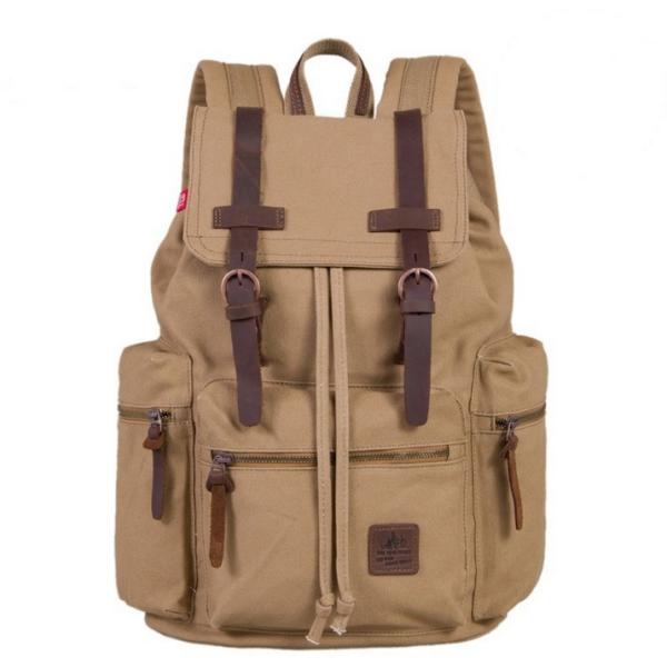 Backpack male cotton casual canvas backpack sports bag student computer bag large capacity