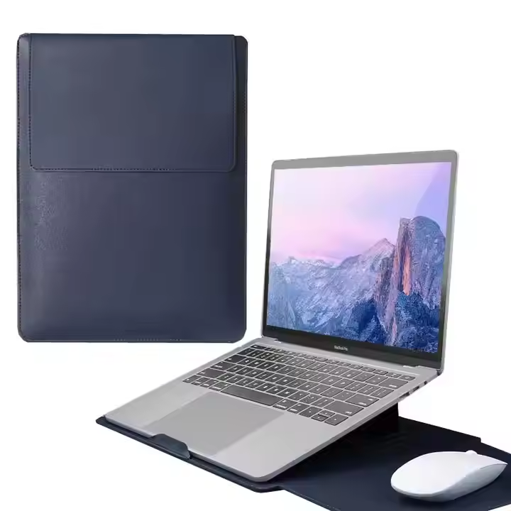 Leather Bag Laptop Mouse Pad 2 in 1 Hand-held Computer Storage Bag Computer Simple Business Bags Covers for 13 14 15