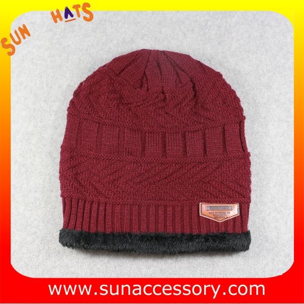 AK17018 Sun Accessory advertising  winter knitted beanie hats for mens,Logo can be added