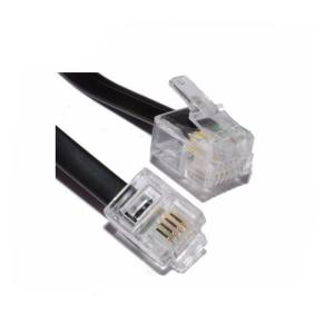 RJ9 RJ11 RJ12 ブラック電話線ケーブル スパイラル電話コード 24AWG 350MHz