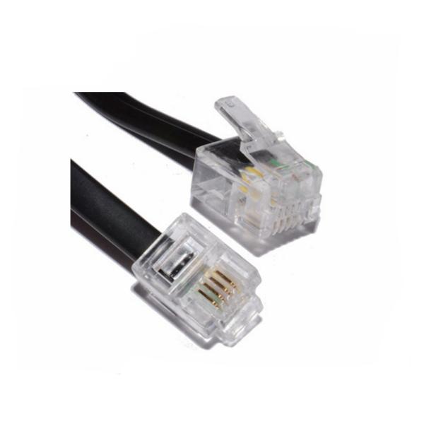 RJ11 RJ12 スパイラル電話ケーブル 6ft 24AWG 350MHz シールド