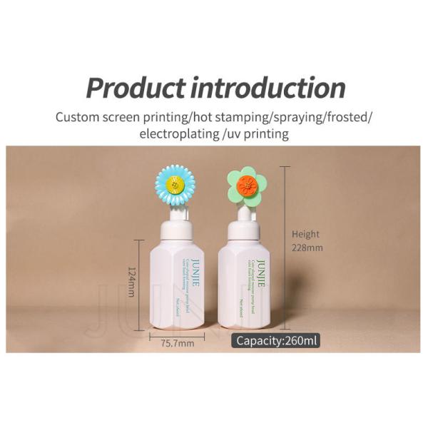 Hot Sale Cute Empty Plastic Packaging Foaming Pump Bottle 260ml PET Face Wash Mousse Hand Soap Dispenser Foam Bottle