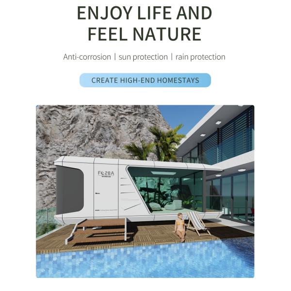 end Sunroom and Homestay Space Capsule House with Modern Design Steel Structure Perfect