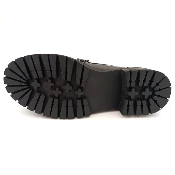 Женские круглоногие туфли с плоским каблуком с кожаной верхней частью