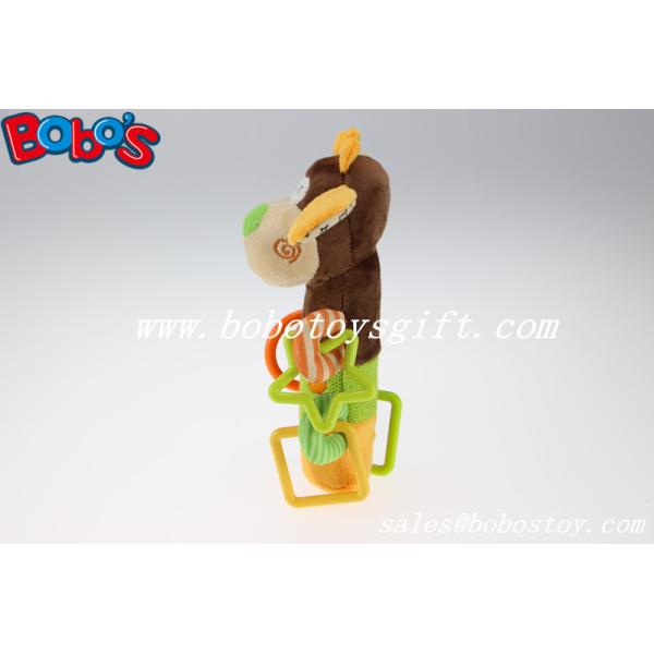 Colorful Plush Funny Dog Infant Toy Baby Stick Educational Toys With Plactic Accessory