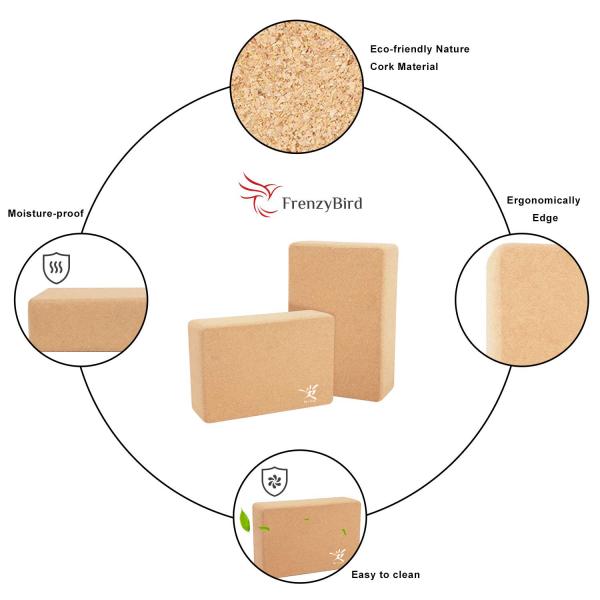 Custom Logo Recyclable Wholesale Solid Natural Cork Yoga Block For Indoor Yoga Exercise