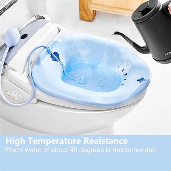 Universal Folding Sitz Bath Squat Free Toilet Seat - Designed for Perineal Soaking, Postpartum Care, Elderly, Hemorrhoid