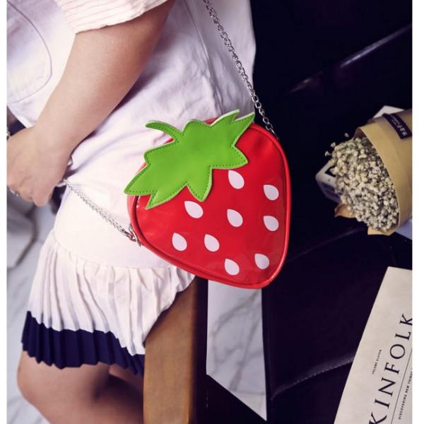 Japan and South Korea cartoon cute transparent strawberry summer fruit watermelon lemon shoulder bag Messenger bag