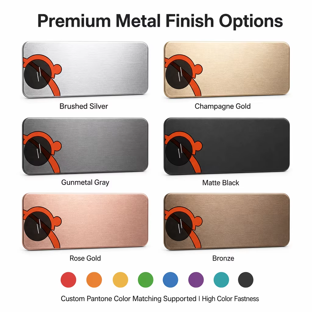 Aluminum 1mm Thick Nameplate Sublimation Printing Custom Logo Name Badge Wholesale Factory Direct OEM