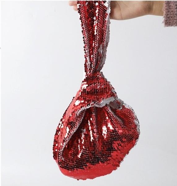 DIY LOGO Custom Sparkle Sublimation Sequin Tote Bag Cosmetic
