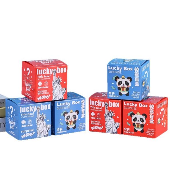 Custom Logo Matte Laminate Gift Box Square Blind Bag Packaging Surprise Mystery Box Logo Printing Ready