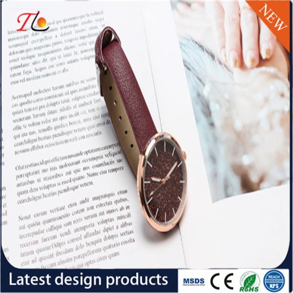Wholesale Customization PU Watch Alloy Case Quartz Watch Fashion Watch Colorful Leather Band Shining Diamond Lady Watch
