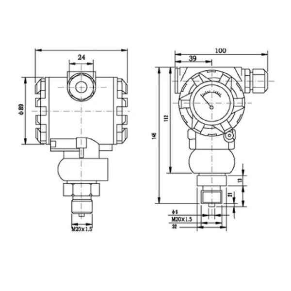 Single Flange High Temperature Flat Membrane Pressure Transmitter