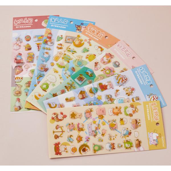 Канцелярских принадлежностей стикера Кристл стикеров эпоксидной смолы дизайна 3D OEM стикер PVC милых декоративный для мультфильма детей