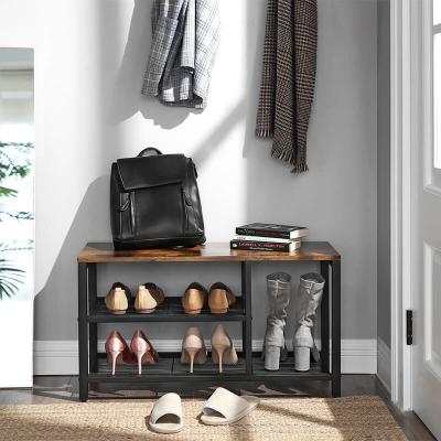 Shoe Bench for Boots, Shoe Rack with Tall Compartment, Shoe Rack, Particleboard Shoe Bench, LBS77BX
