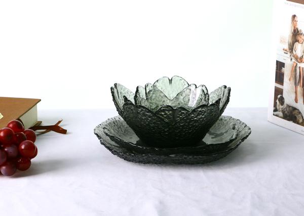 Solid Colored Glass Ketchup Saucer Appetizer Plates Sakura Shaped
