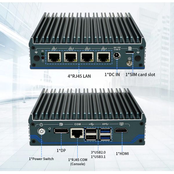 N100 MiniPC with 4 LAN Ports DDR4 RAM and Intel Processor for Industrial Applications