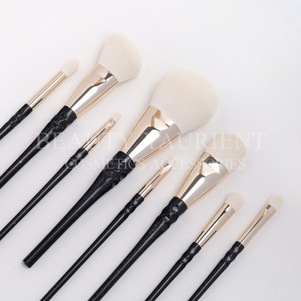 Plastic Handle Soft 8 Piece Makeup Brush Set  Aluminium Ferrule Cosmetic Brush Sets