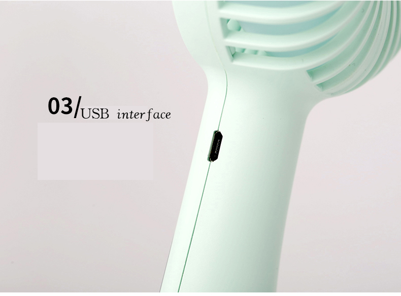 Outdoor Electric Mini Portable Rechargeable 3-Speed LED Light Smart Handheld Fan for Car/RV Use