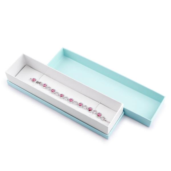 Necklace Ring Jewelry Paper Boxes Large Imprint Area With Leather Insert