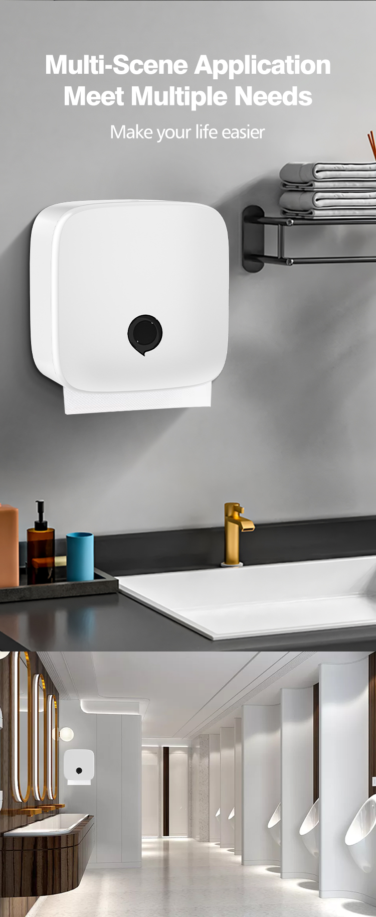 Plastic V Fold Manual Paper Dispenser Wall Mounted Modern Paper Towel Dispenser