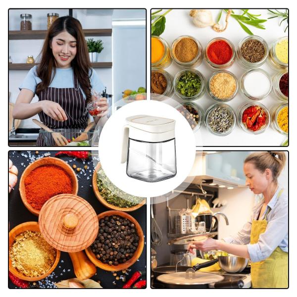 ‎10.9 Ounces Salt Sugar Pepper Spice Storage Containers Glass Seasoning Jar Set Leakproof